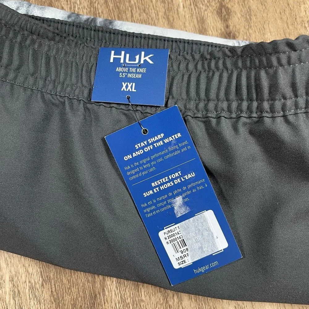 NWT HUK‎ Fishing Pursuit Salt Dye Volley Swim Trunks Board Shorts 5.5
